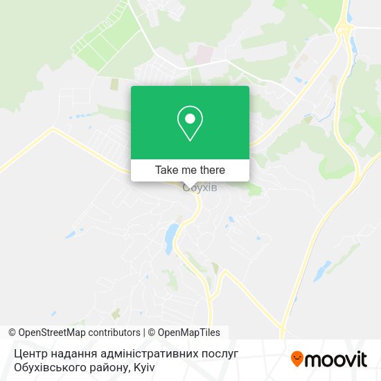 Карта Центр надання адміністративних послуг Обухівського району