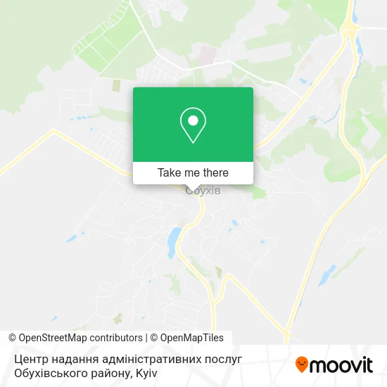 Карта Центр надання адміністративних послуг Обухівського району