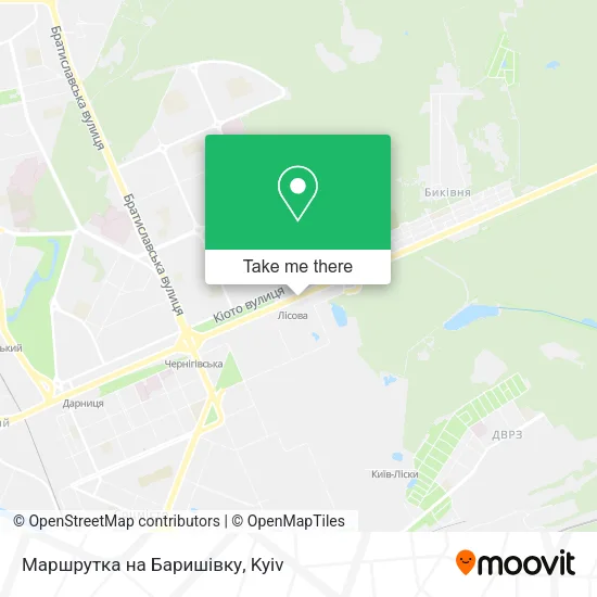 Карта Маршрутка на Баришівку