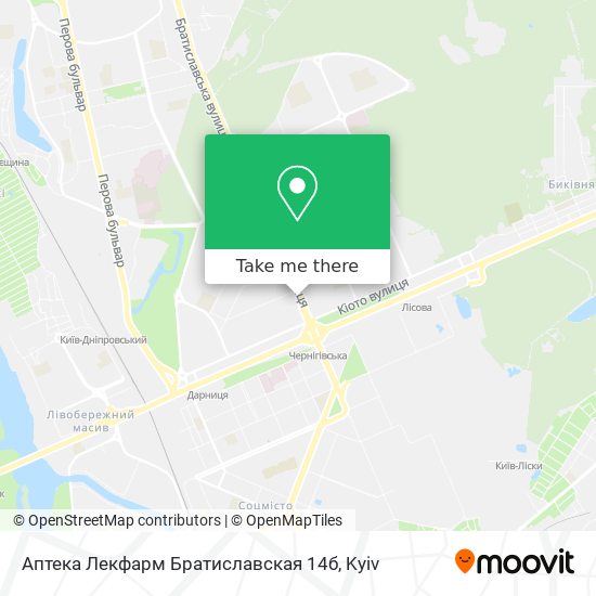 Аптека Лекфарм Братиславская 14б map