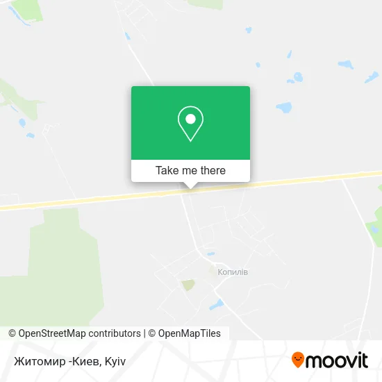 Карта Житомир -Киев
