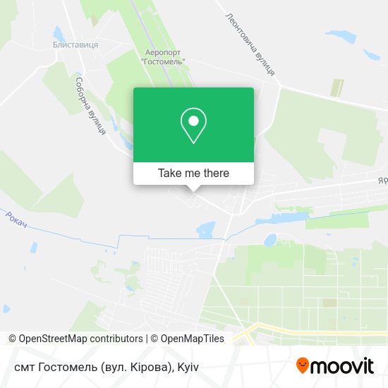 Карта смт Гостомель (вул. Кірова)
