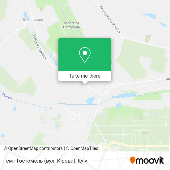 Карта смт Гостомель (вул. Кірова)