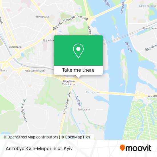 Карта Автобус Київ-Миронівка