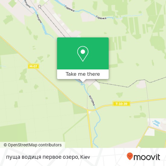 пуща водиця первое озеро map