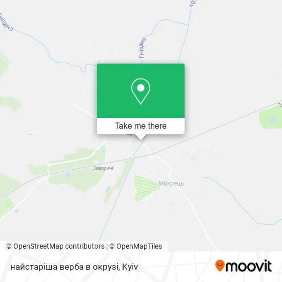 Карта найстаріша верба  в окрузі