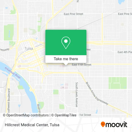Hillcrest Medical Center map