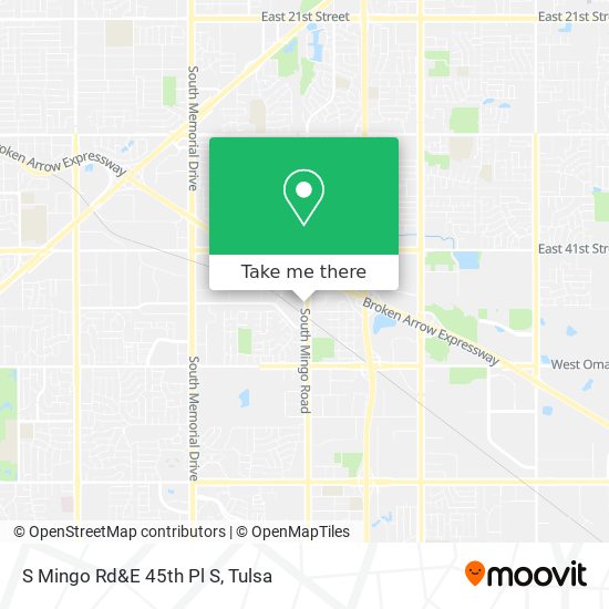 S Mingo Rd&E 45th Pl S map