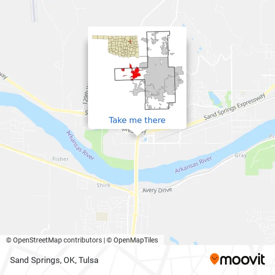 Sand Springs Ok Map How To Get To Sand Springs, Ok By Bus?