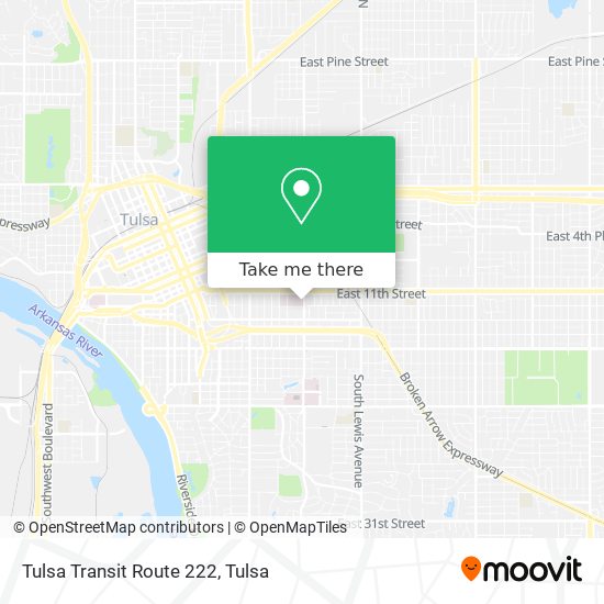Tulsa Transit Route 222 map