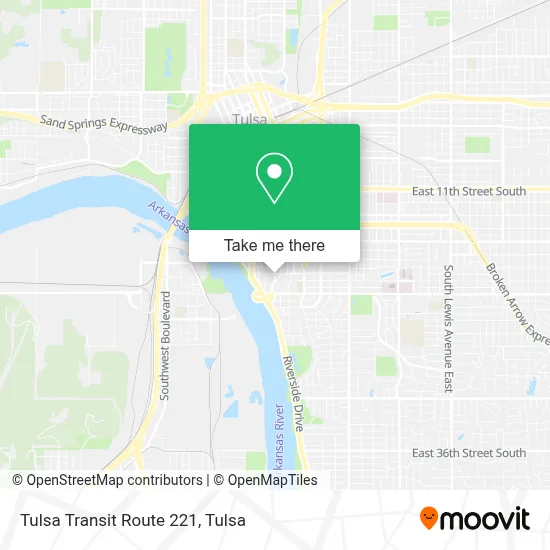 Tulsa Transit Route 221 map