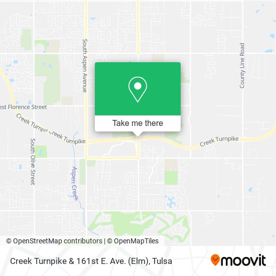 Creek Turnpike & 161st E. Ave. (Elm) map