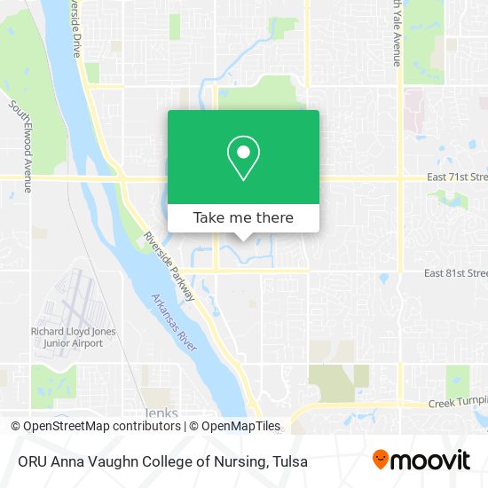 ORU Anna Vaughn College of Nursing map