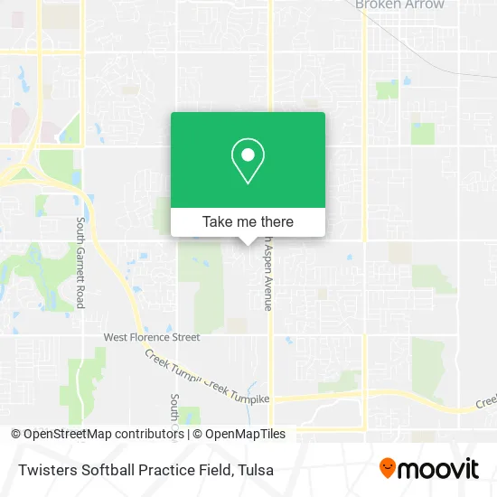Twisters Softball Practice Field map