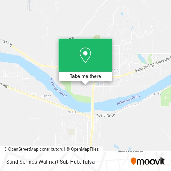 Sand Springs Walmart Sub Hub map