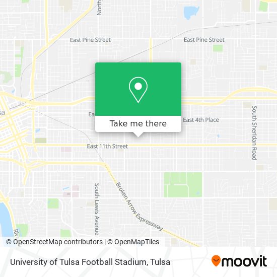 University of Tulsa Football Stadium map