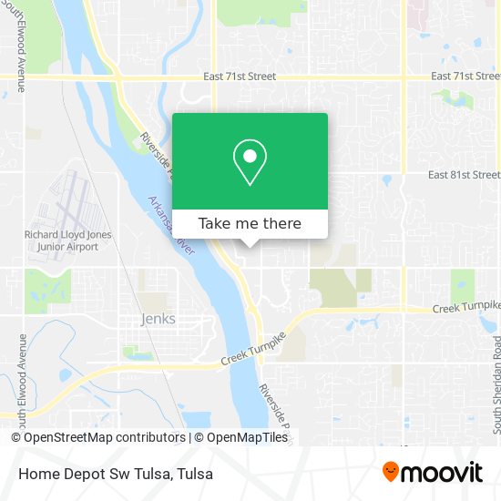 Home Depot Sw Tulsa map