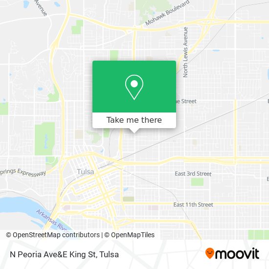 N Peoria Ave&E King St map