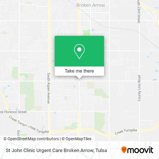 St John Clinic Urgent Care Broken Arrow map