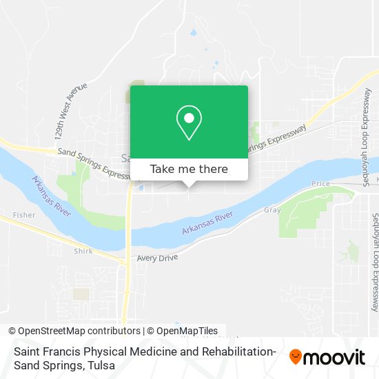 Saint Francis Physical Medicine and Rehabilitation-Sand Springs map