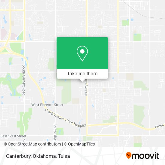 Mapa de Canterbury, Oklahoma
