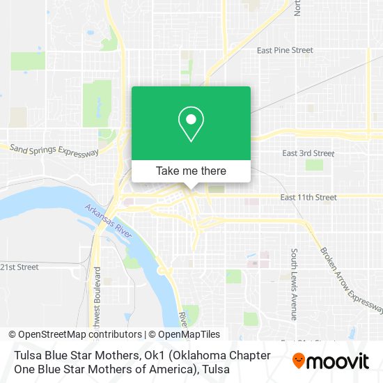 Tulsa Blue Star Mothers, Ok1 (Oklahoma Chapter One Blue Star Mothers of America) map