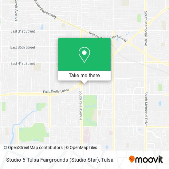 Studio 6 Tulsa Fairgrounds (Studio Star) map