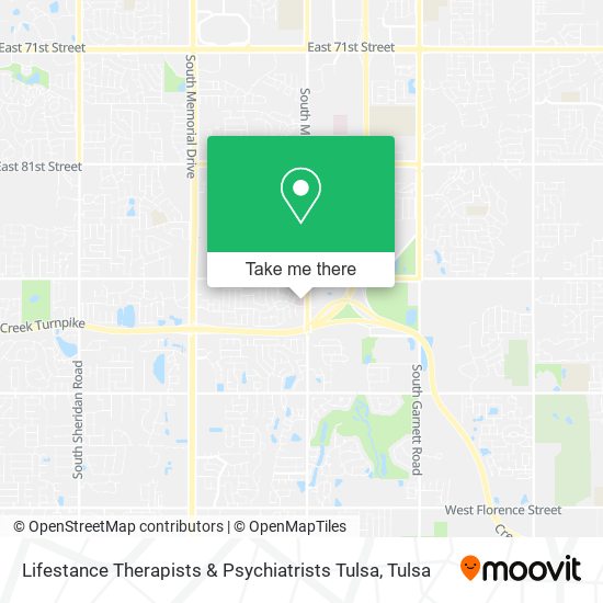 Lifestance Therapists & Psychiatrists Tulsa map