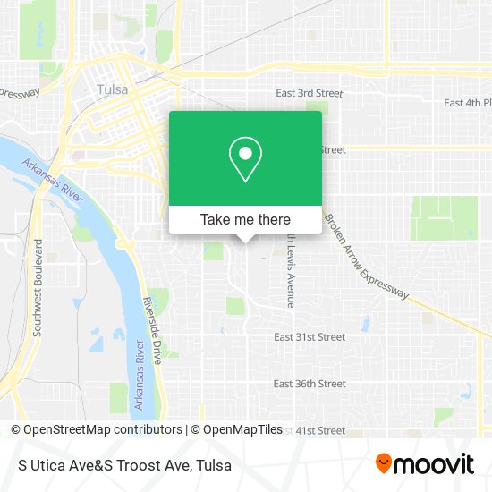 S Utica Ave&S Troost Ave map