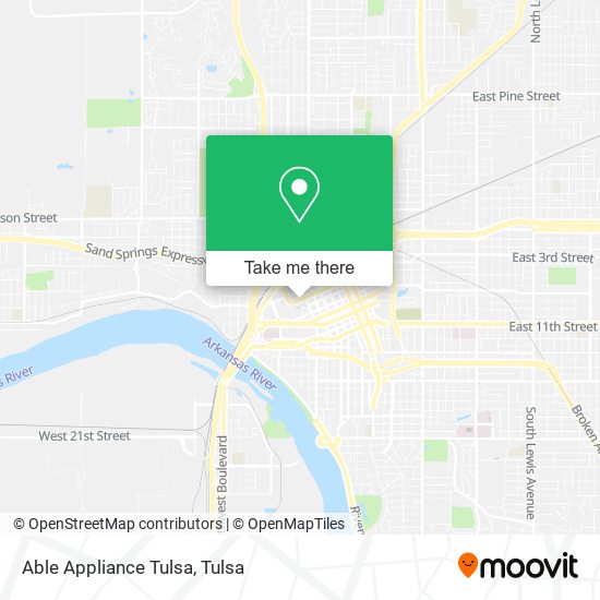 Able Appliance Tulsa map