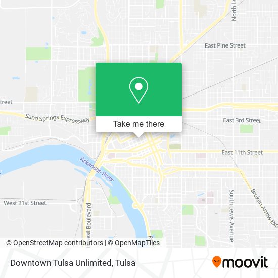 Mapa de Downtown Tulsa Unlimited