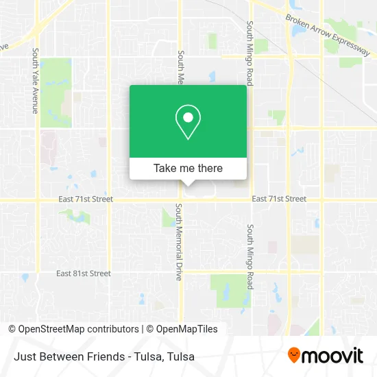 Just Between Friends - Tulsa map