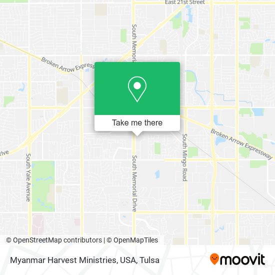 Myanmar Harvest Ministries, USA map