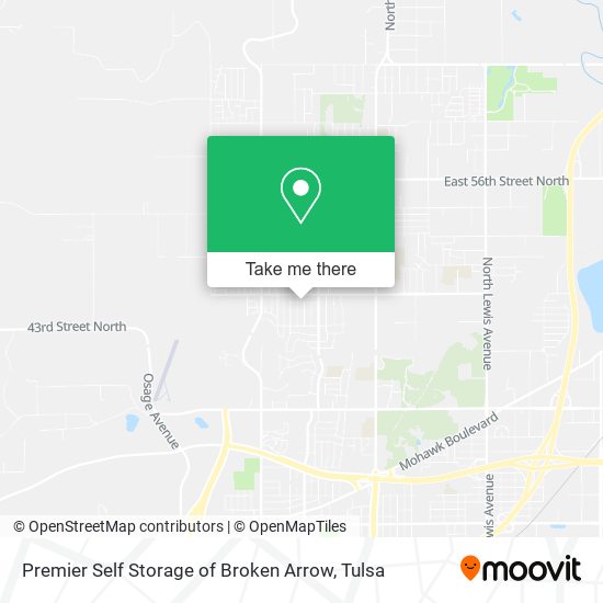 Premier Self Storage of Broken Arrow map