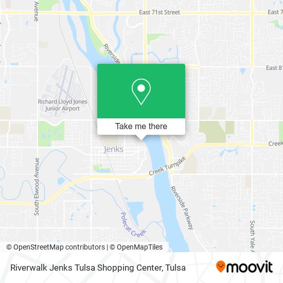 Mapa de Riverwalk Jenks Tulsa Shopping Center