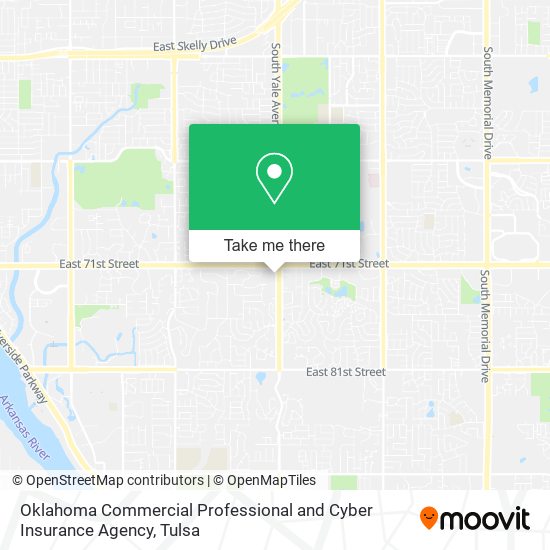 Mapa de Oklahoma Commercial Professional and Cyber Insurance Agency