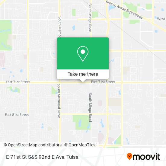 Mapa de E 71st St S&S 92nd E Ave