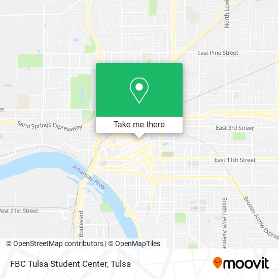 Mapa de FBC Tulsa Student Center