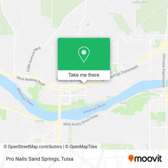 Pro Nails Sand Springs map