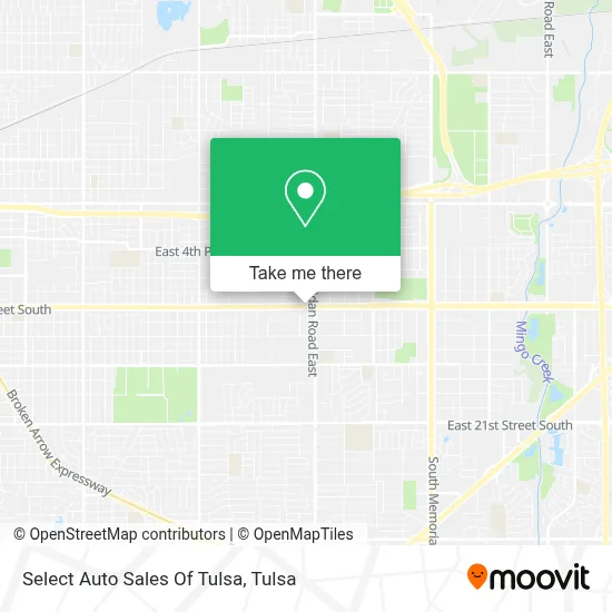 Select Auto Sales Of Tulsa map