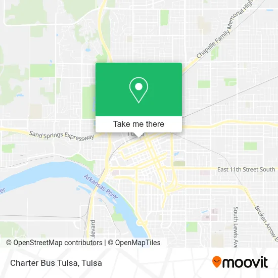 Charter Bus Tulsa map