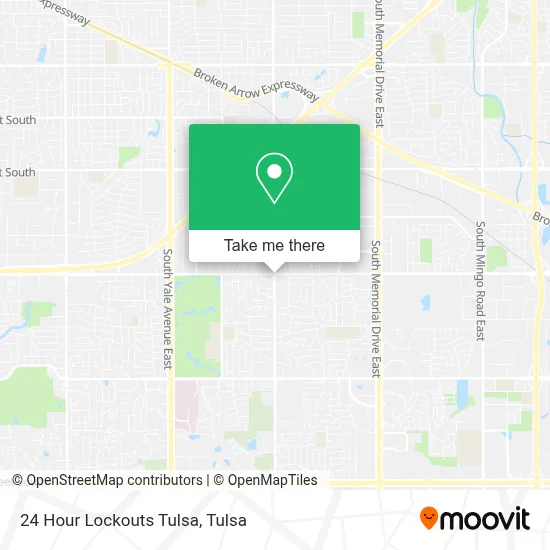 24 Hour Lockouts Tulsa map