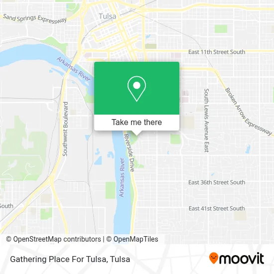 Gathering Place For Tulsa map