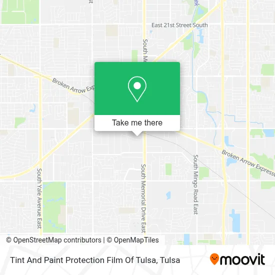Tint And Paint Protection Film Of Tulsa map