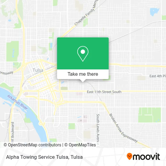 Alpha Towing Service Tulsa map