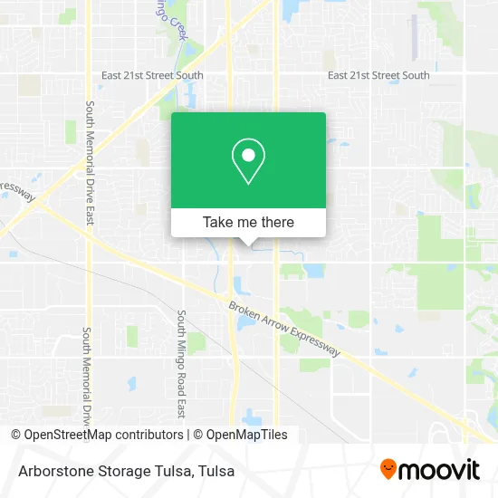 Arborstone Storage Tulsa map