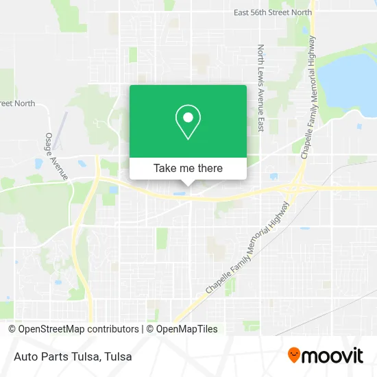 Auto Parts Tulsa map