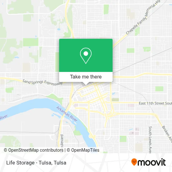 Life Storage - Tulsa map