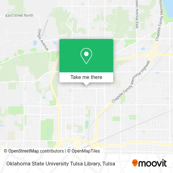 Oklahoma State University Tulsa Library map