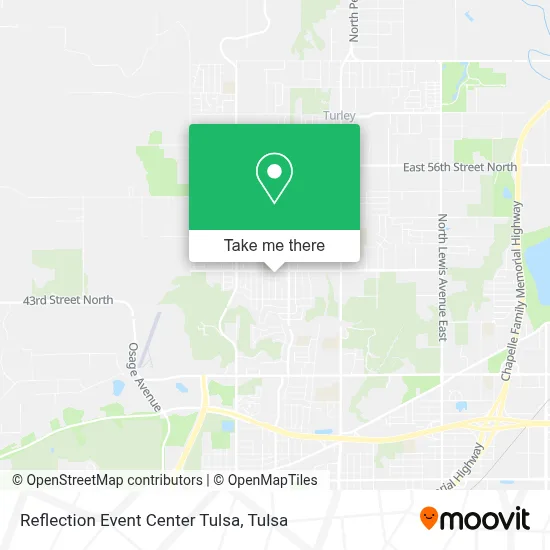 Reflection Event Center Tulsa map